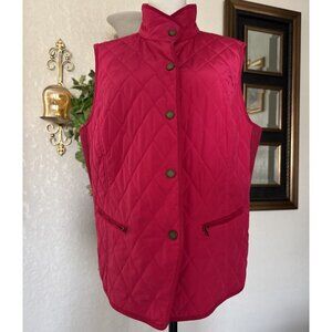 Talbots Weatherproof Quilted Puffer Casual Vest Dark Pink Women’s Size S